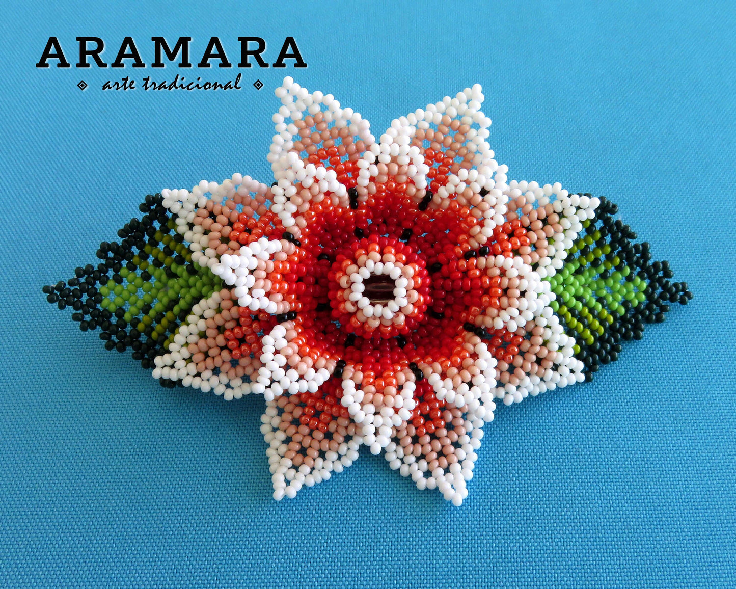 Mexican art, Mexican Jewelry, Huichol art, Beaded barrette, Huichol Hair clip, Mexican Hair clip, Beaded hair clip, Native American, BR-0103
