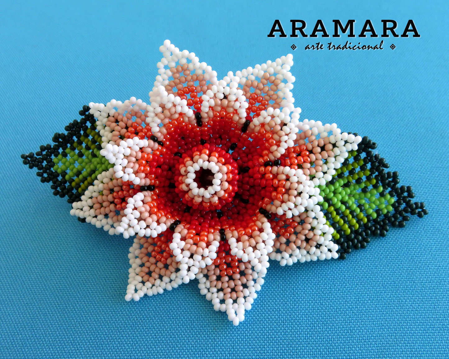 Mexican art, Mexican Jewelry, Huichol art, Beaded barrette, Huichol Hair clip, Mexican Hair clip, Beaded hair clip, Native American, BR-0103
