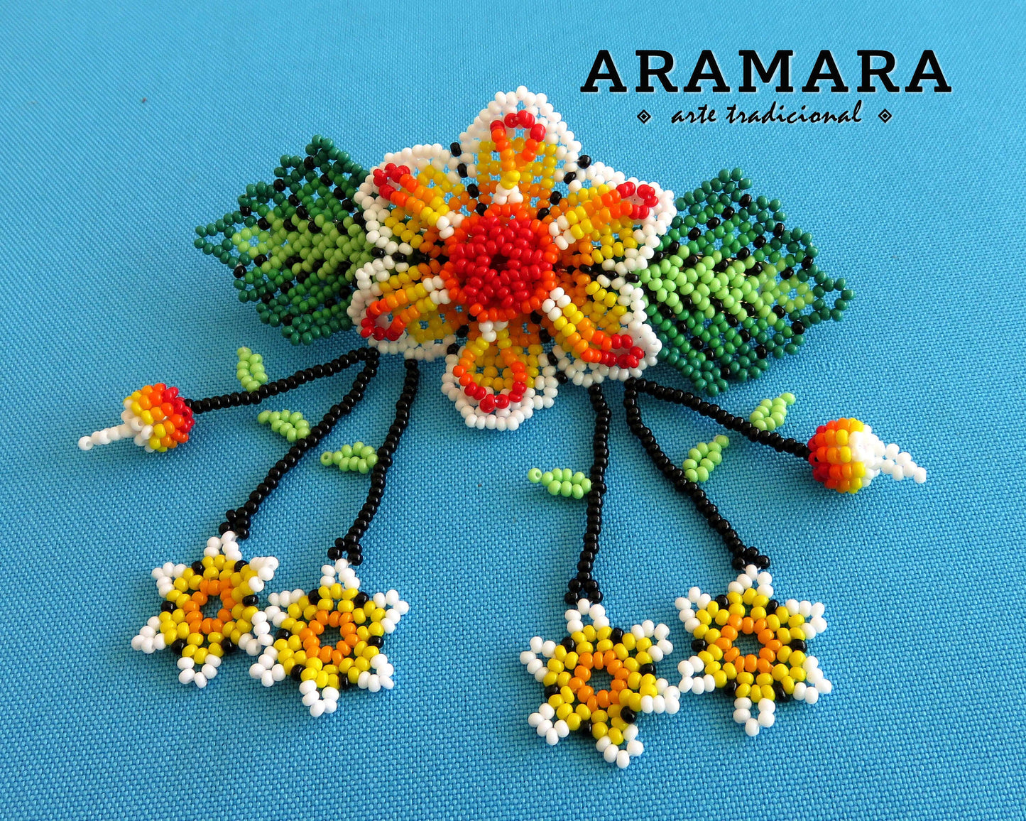 Huichol Hair clip, Beaded barrette, Huichol art, Native American, Mexican art, Beaded hair clip, Mexican Jewelry, Mexican Hair clip, BR-0095