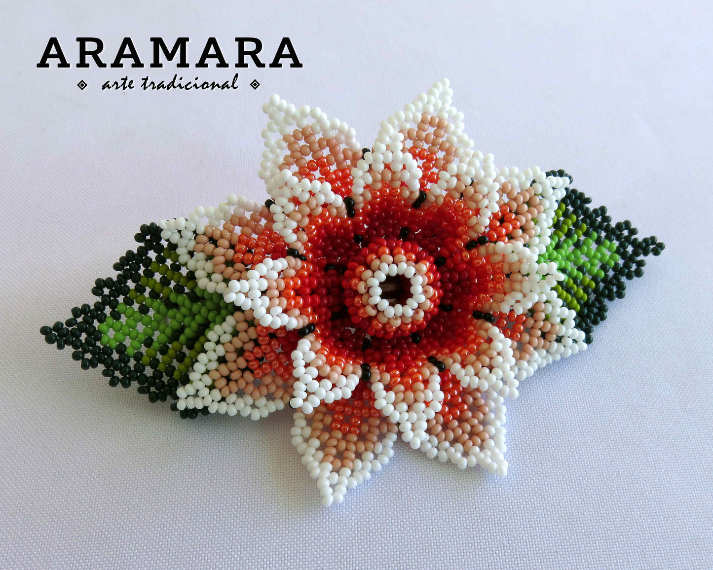 Mexican art, Mexican Jewelry, Huichol art, Beaded barrette, Huichol Hair clip, Mexican Hair clip, Beaded hair clip, Native American, BR-0103
