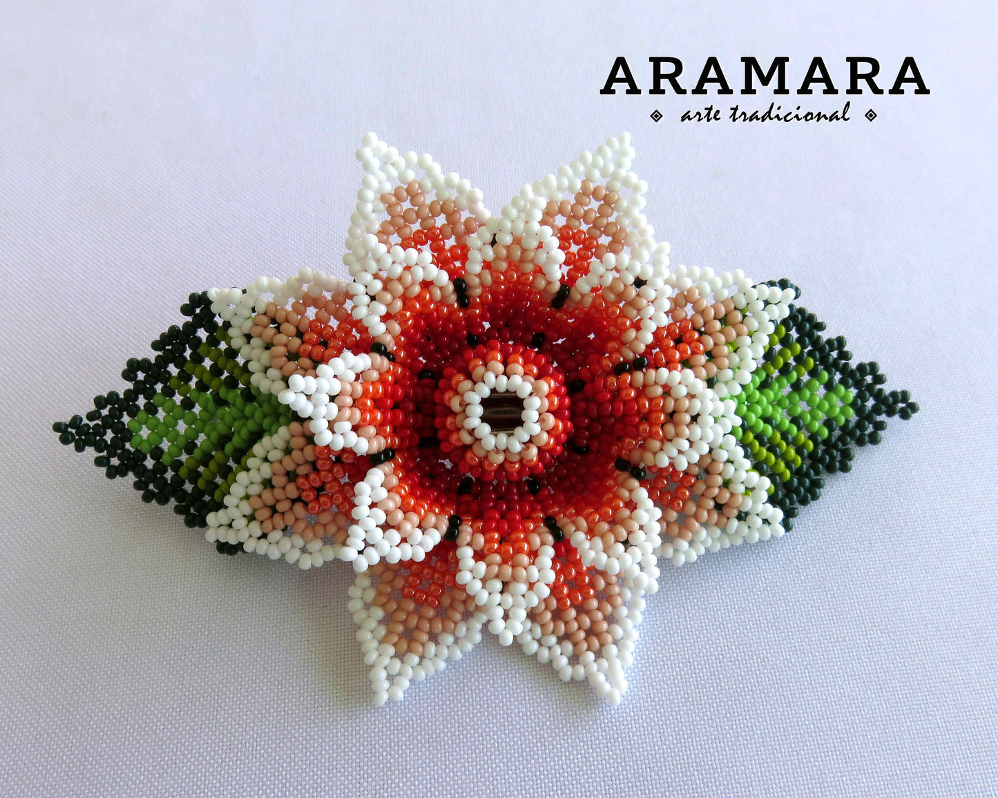 Mexican art, Mexican Jewelry, Huichol art, Beaded barrette, Huichol Hair clip, Mexican Hair clip, Beaded hair clip, Native American, BR-0103