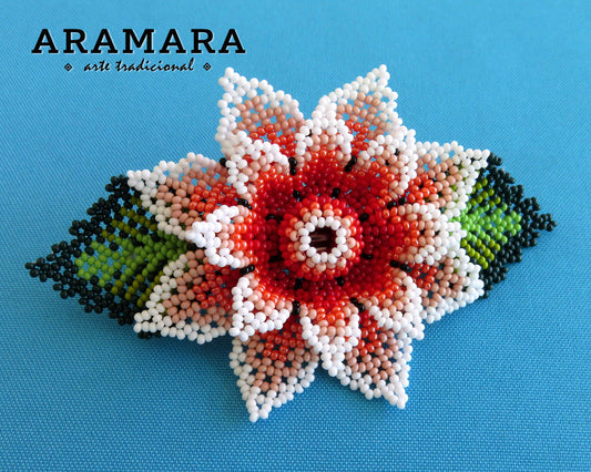 Mexican art, Mexican Jewelry, Huichol art, Beaded barrette, Huichol Hair clip, Mexican Hair clip, Beaded hair clip, Native American, BR-0103