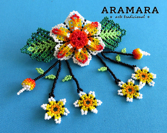 Huichol Hair clip, Beaded barrette, Huichol art, Native American, Mexican art, Beaded hair clip, Mexican Jewelry, Mexican Hair clip, BR-0095